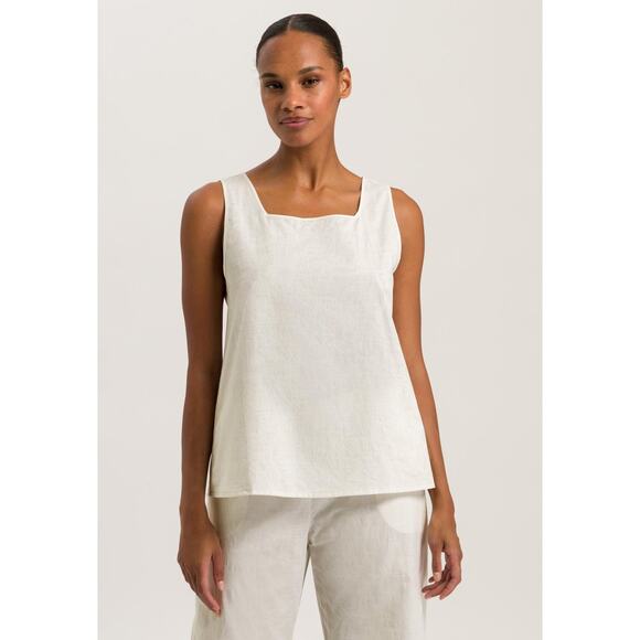 Hanro Cotton Lounge Tank Top in Shaded Blossoms - Picture 1 of 7
